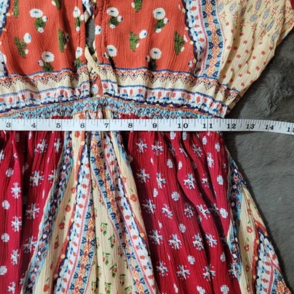 Anthropologie Patrons of Peace Long Sleeve Boho Dress Exposed Back - Size Small - Picture 5 of 8